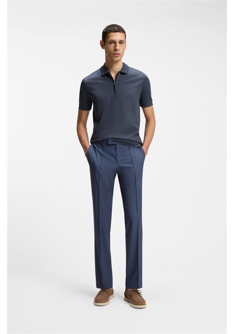 Polo BOSS H-Paras 70 regular fit in misto cotone mercerizzato con zip BOSS | JERSEY | 5055461446800468