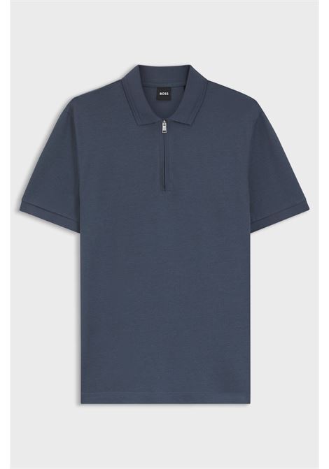 Polo BOSS H-Paras 70 regular fit in misto cotone mercerizzato con zip BOSS | JERSEY | 5055461446800468