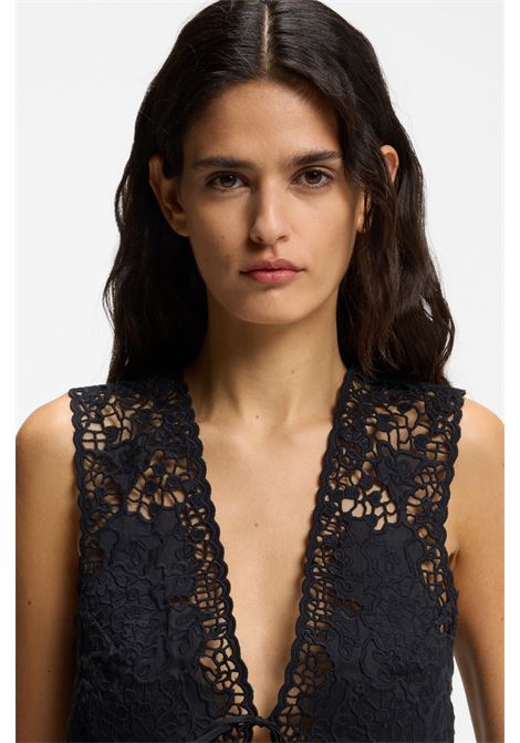 Gilet ricamato con chiusura a cravatta BOSS | Bluse | 50556743001