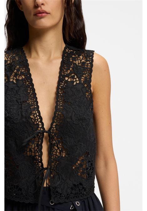 Gilet ricamato con chiusura a cravatta BOSS | Bluse | 50556743001