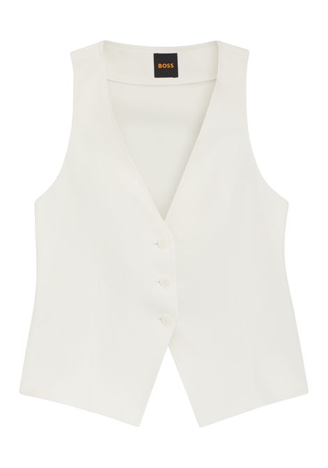 Gilet modern fit con schiena aperta in misto lyocell cotone lino BOSS Donna BOSS | GIACCHE | 50557450118