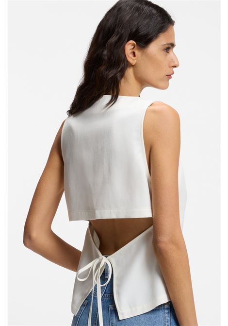 Gilet modern fit con schiena aperta in misto lyocell cotone lino BOSS Donna BOSS | GIACCHE | 50557450118