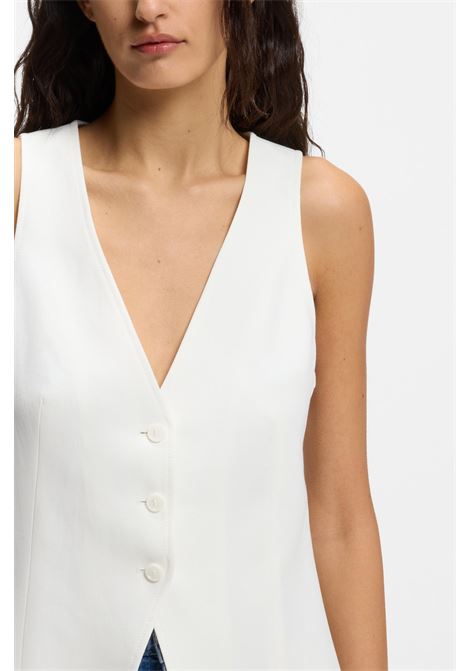 Gilet modern fit con schiena aperta in misto lyocell cotone lino BOSS Donna BOSS | GIACCHE | 50557450118