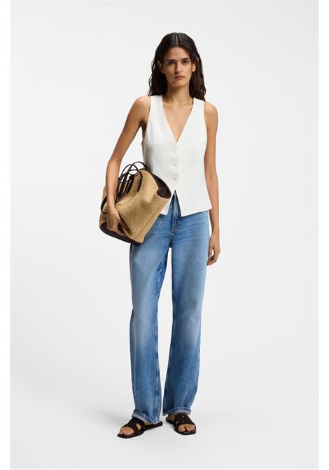 Gilet modern fit con schiena aperta in misto lyocell cotone lino BOSS Donna BOSS | GIACCHE | 50557450118