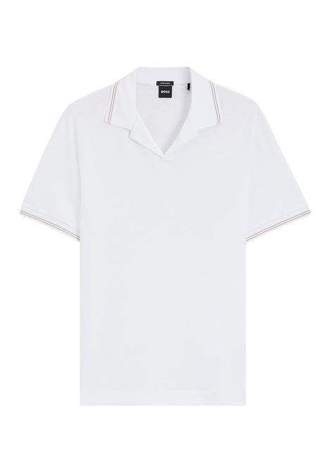 Polo Regular Fit BOSS H-Pye 235 in Cotone e Lino con Collo Johnny BOSS | JERSEY | 5055917310000100