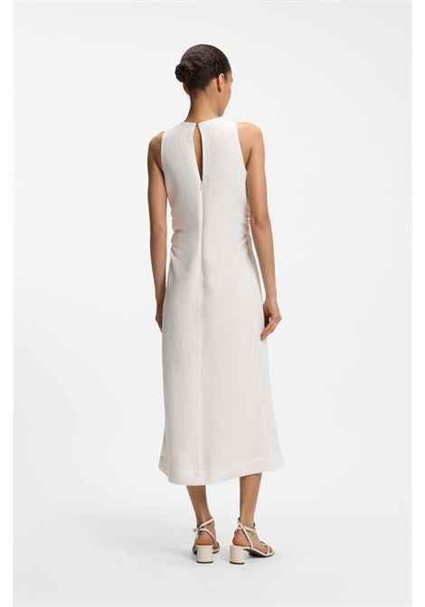 BOSS vestito svasato in misto lino con lati arricciati e scollo halter BOSS | Abiti | 50559243118