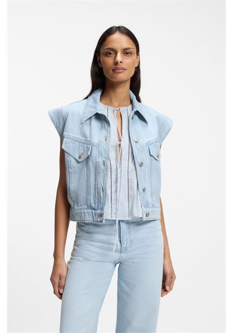 Gilet regular fit in denim marmorizzato blu BOSS | JEANS | 50561036433