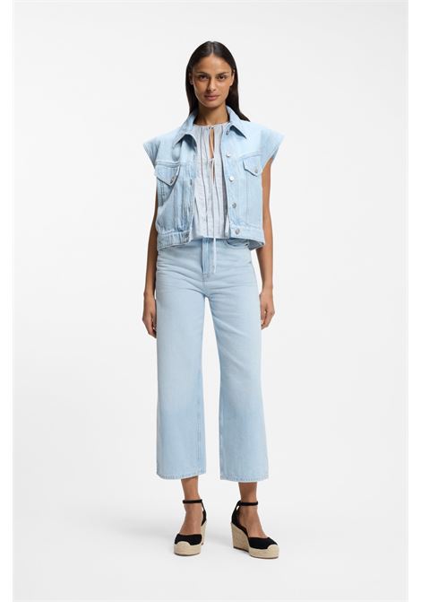 Gilet regular fit in denim marmorizzato blu BOSS | JEANS | 50561036433