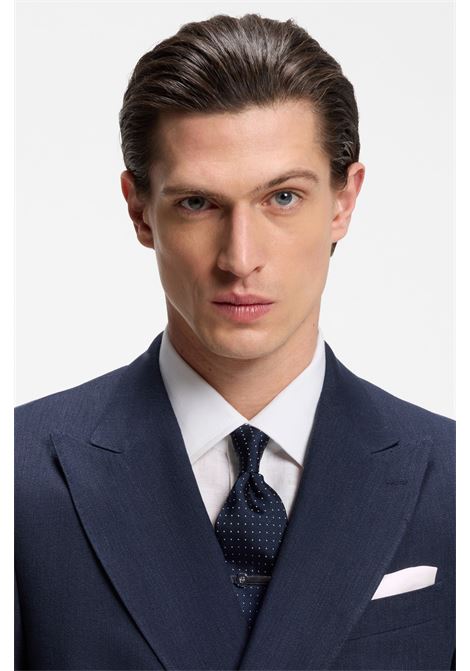 Abito Due Pezzi Slim Fit Doppiopetto H-Huge in Lino a Righe e Lana BOSS | Abiti | 5056183040400404