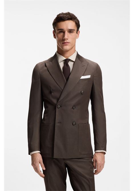 BOSS abito due pezzi slim fit in cotone elasticizzato con micromotivo C-Huge-2Pcs-DB-262 BOSS | ABITI | 5056184820700207