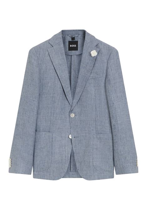 BOSS giacca slim fit in lino a motivi C-Hanry-262 BOSS | GIACCHE | 5056189546600466