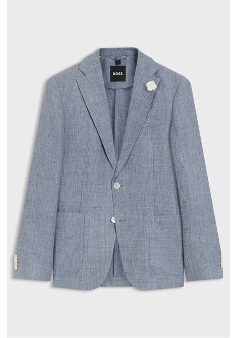 BOSS giacca slim fit in lino a motivi C-Hanry-262 BOSS | GIACCHE | 5056189546600466