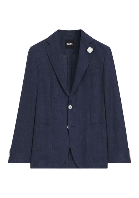 BOSS blazer slim fit in misto lino con micromotivo C-Hanry-262 BOSS | GIACCHE | 5056190246600466