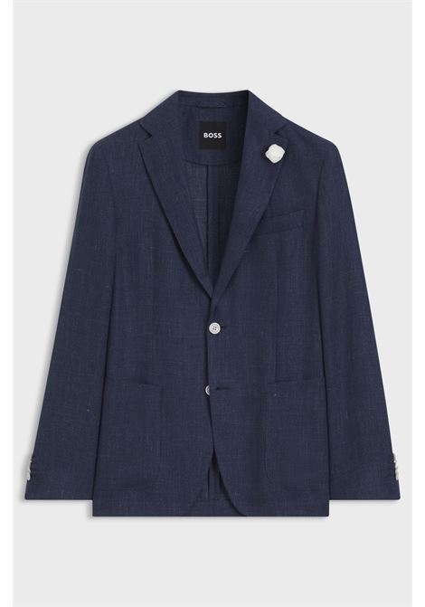 BOSS blazer slim fit in misto lino con micromotivo C-Hanry-262 BOSS | GIACCHE | 5056190246600466