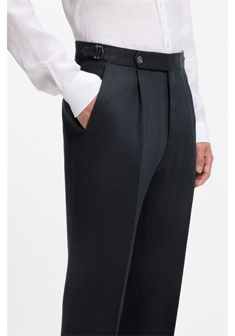 BOSS pantaloni relaxed fit in lino con pieghe frontali H-Perino-PL-DTL-262 BOSS | PANTALONI | 5056323140200402