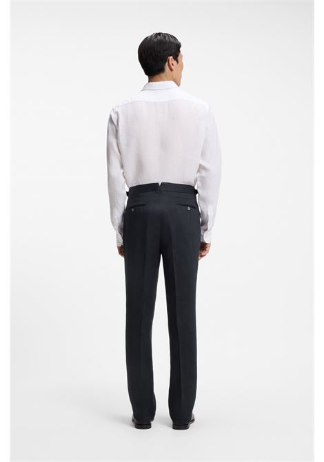 BOSS pantaloni relaxed fit in lino con pieghe frontali H-Perino-PL-DTL-262 BOSS | PANTALONI | 5056323140200402
