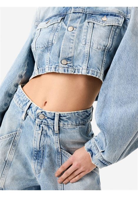 Cycle Minny cropped trucker jacket in rigid pure cotton sky blue denim CYCLE |  | 362JI0181
