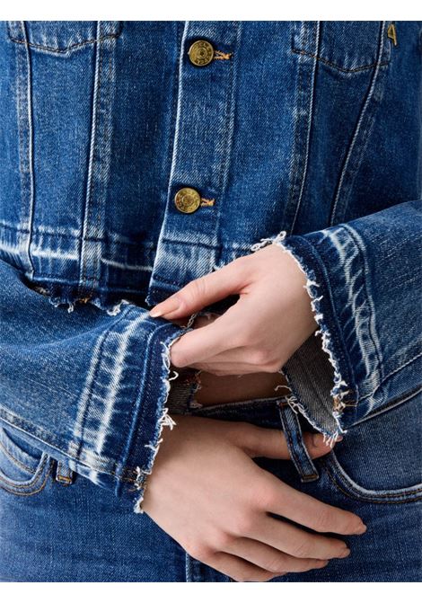 Cycle Milù slim fit cropped trucker jacket in navy antique vintage stretch denim Made in Italy CYCLE |  | 362JI0307