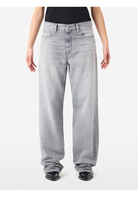 Cycle Mila straight fit low-rise jeans in light grey soft touch denim with bleach wash Made in Italy CYCLE |  | 362P51706