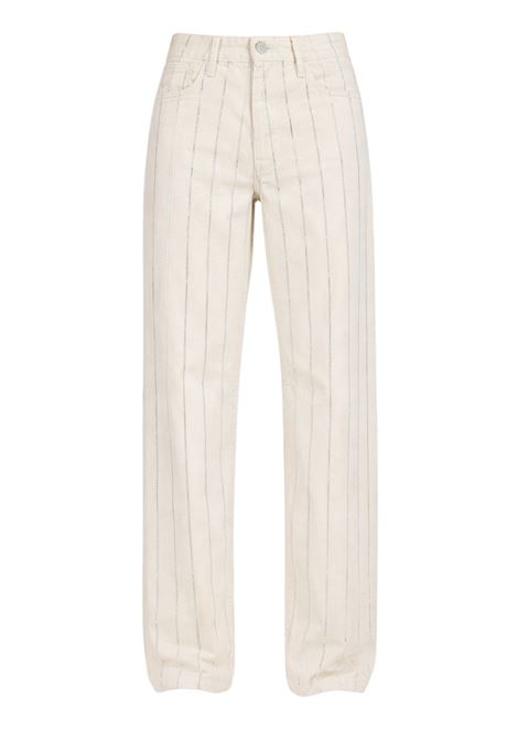 Cycle Mila straight fit low-rise jeans with rhinestones in écru bull denim rinse Made in Italy CYCLE |  | 362P52089