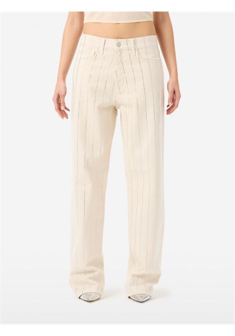 Cycle Mila straight fit low-rise jeans with rhinestones in écru bull denim rinse Made in Italy CYCLE |  | 362P52089