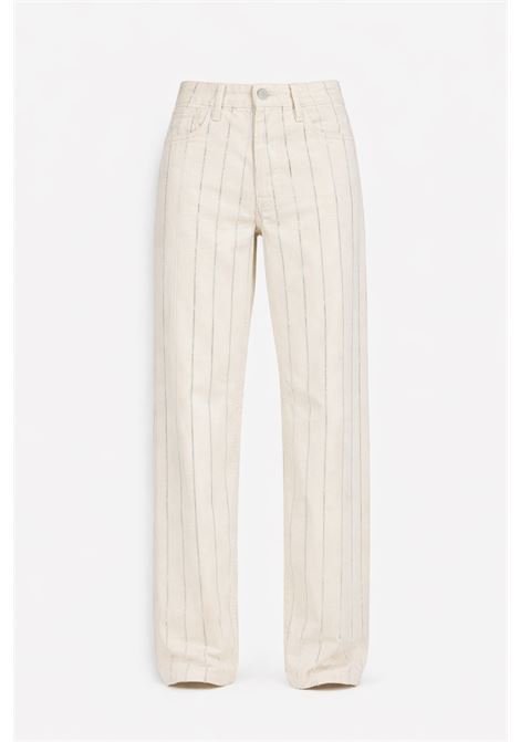 Cycle Mila straight fit low-rise jeans with rhinestones in écru bull denim rinse Made in Italy CYCLE |  | 362P52089
