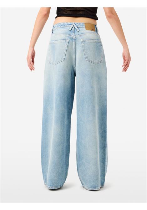 Cycle Big Low loose fit trousers in fluid sky blue denim with bleach wash and matching belt Made in Italy CYCLE |  | 362P53481