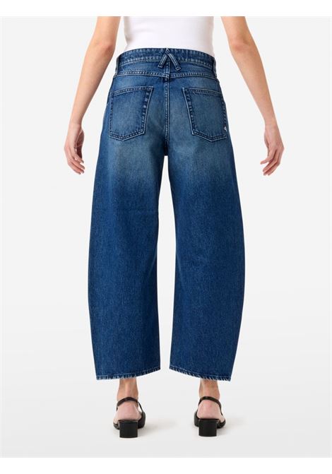 Cycle Aida crop wide leg low-rise jeans in rigid indigo stone wash denim with recycled cotton Made in Italy CYCLE |  | 362P54007