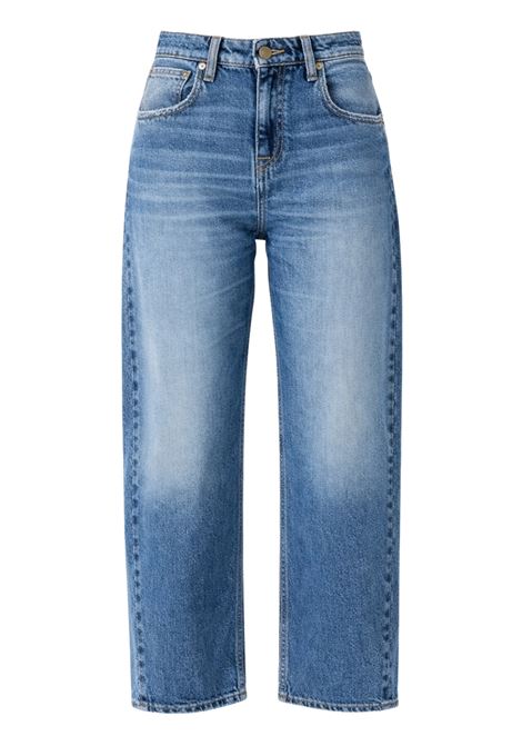 Cycle Aida crop wide leg low-rise jeans in rigid indigo denim 12.75 oz with vintage wash and recycled cotton Made in Italy CYCLE |  | 362P54107