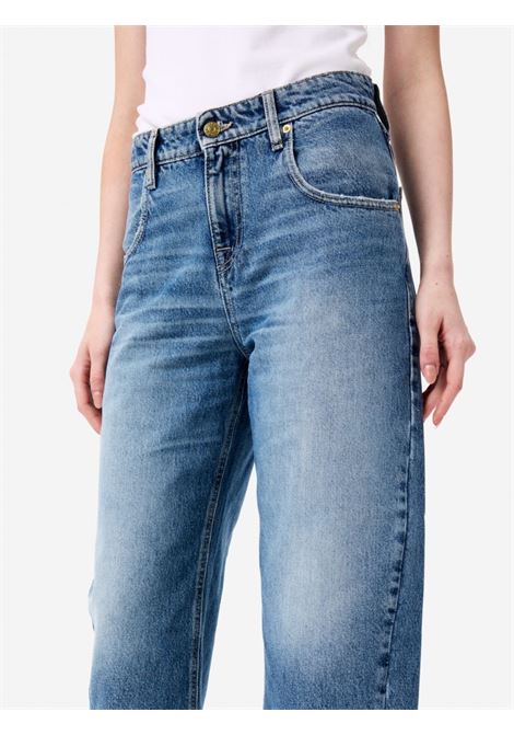 Cycle Aida crop wide leg low-rise jeans in rigid indigo denim 12.75 oz with vintage wash and recycled cotton Made in Italy CYCLE |  | 362P54107