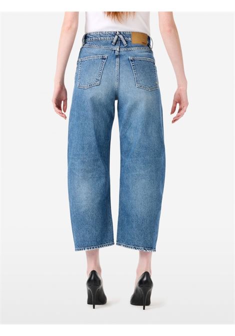 Cycle Aida crop wide leg low-rise jeans in rigid indigo denim 12.75 oz with vintage wash and recycled cotton Made in Italy CYCLE |  | 362P54107