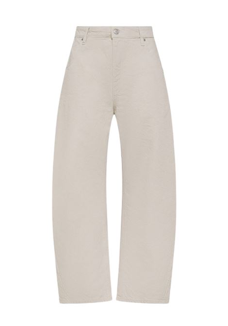 Cycle Aida crop wide leg low-rise jeans in organic bull denim oyster Made in Italy CYCLE |  | 362P54289