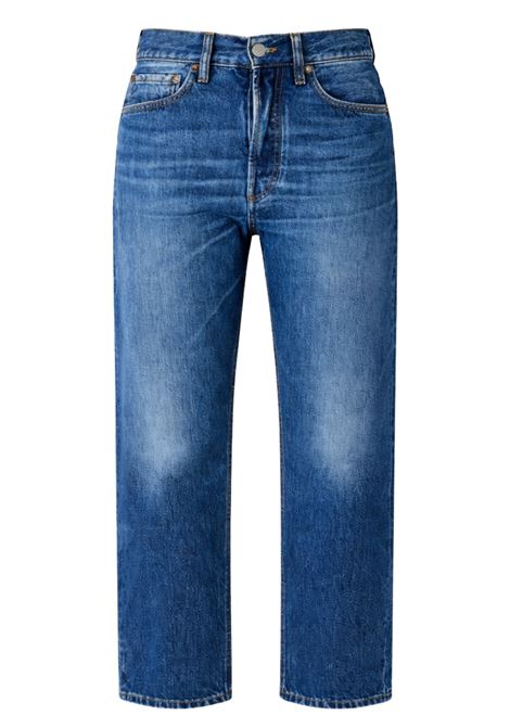 Cycle Bella mom fit mid-rise jeans in rigid indigo denim 12.75 oz with vintage wash and recycled cotton CYCLE |  | 362P54407