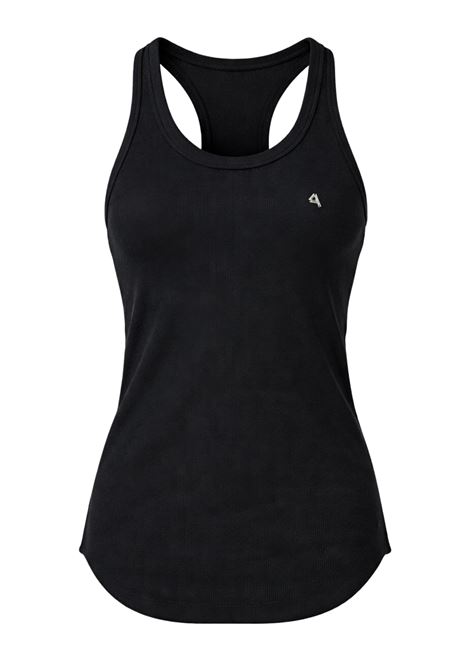 Cycle America ribbed tank top in pure cotton jersey black with racer back and plated logo CYCLE |  | CC452MS0111