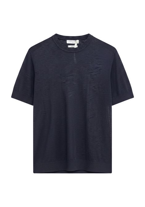 Daniele Fiesoli silk and cotton knit crewneck t-shirt dark navy DANIELE FIESOLI |  | 41000023