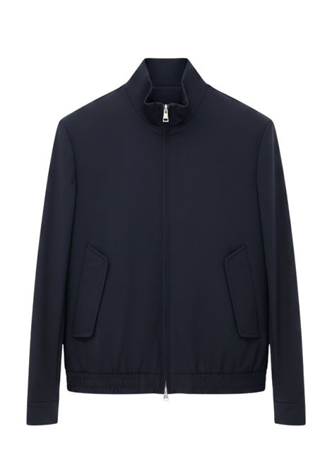 Giacca Bomber Koro in Lana Tecnica Stretch Blu Navy DUNO | Giubbini | KORO800