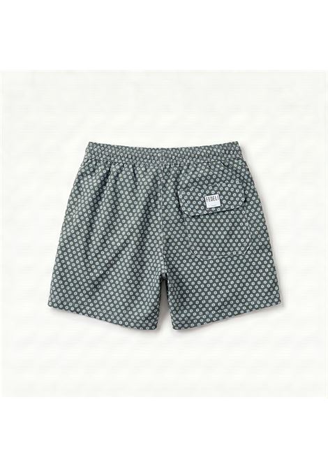 Costume da Bagno Fedeli Uomo Boxer Madeira Airstop Stampa - Verde con Fiori FEDELI | Costume | TU000318F207/14