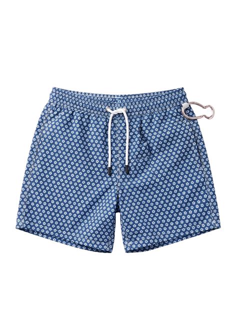 Costume da Bagno Fedeli Uomo Boxer Madeira Airstop Stampa - Blu Fiori Bianchi FEDELI | Costume | TU000318F207/25