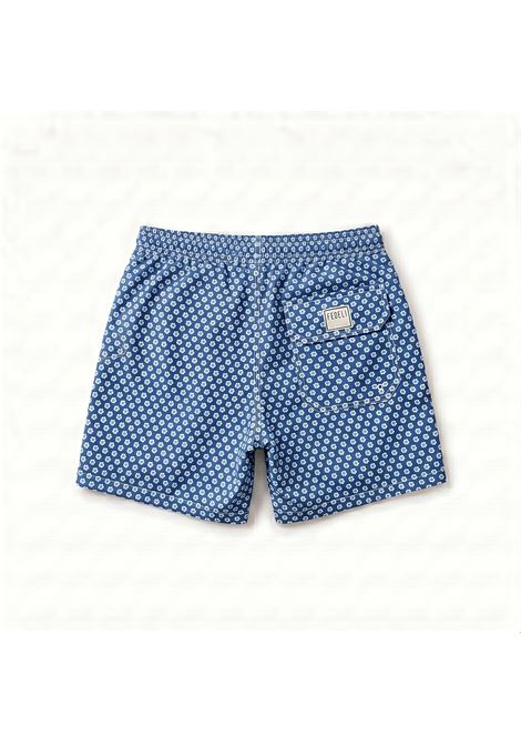 Costume da Bagno Fedeli Uomo Boxer Madeira Airstop Stampa - Blu Fiori Bianchi FEDELI | Costume | TU000318F207/25