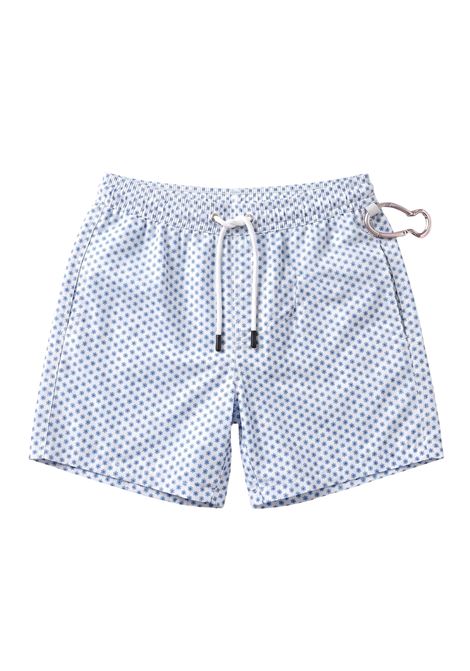 Costume da Bagno Fedeli Uomo Boxer Madeira Airstop Stampa - Navy e Azzurro FEDELI | Costume | TU000318F208/25