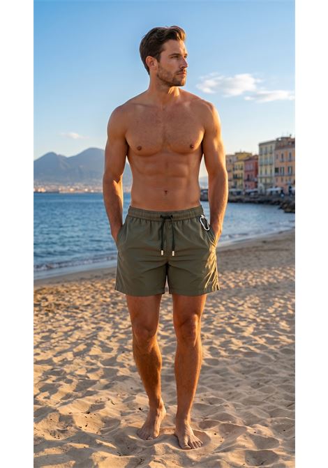 Fedeli Men's Madeira Airstop Swim Shorts - Dark Olive FEDELI |  | TU000320404