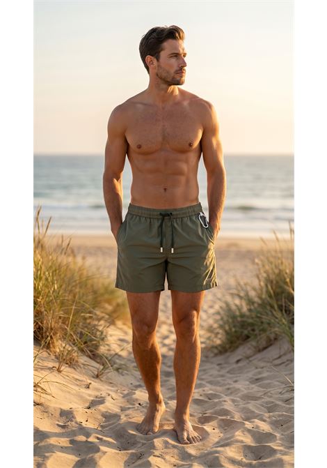 Fedeli Men's Madeira Airstop Swim Shorts - Dark Olive FEDELI |  | TU000320404