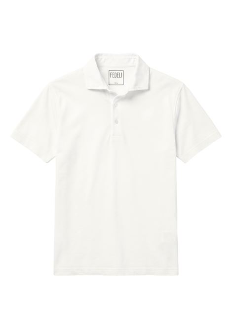 Fedeli Men's Flex Polo Shirt in Stretch Cotton Jersey - White FEDELI |  | TUD0012041