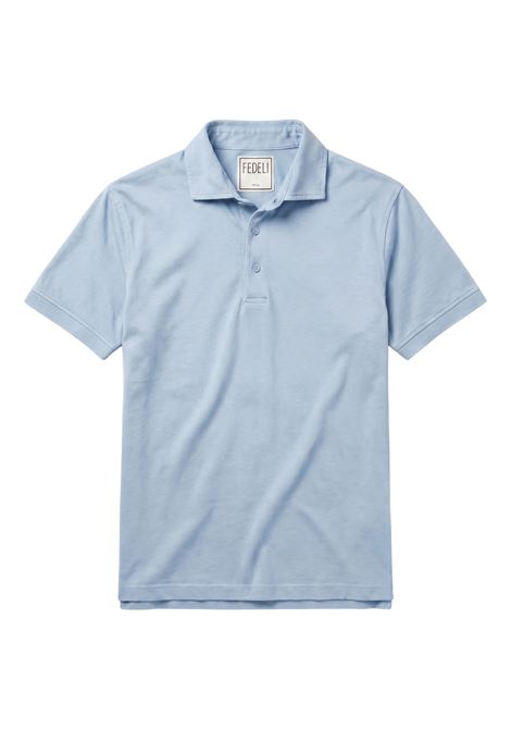 Fedeli Men's Zero Polo Shirt in Dry Jersey Stretch Cotton - Light Blue FEDELI |  | TUD00303219