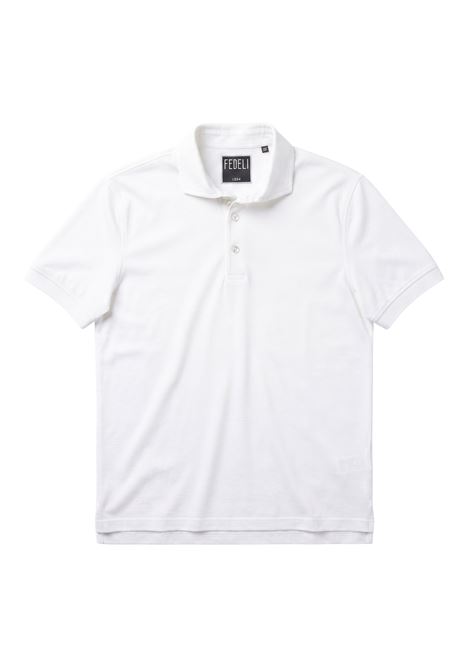 Fedeli Men's Zero Polo Shirt in Dry Jersey Stretch Cotton - White FEDELI |  | TUD0030341