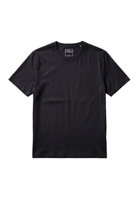 Fedeli Gary T-shirt in Dry Jersey Stretch Cotton - Black FEDELI |  | TUD0030436