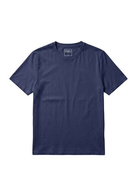 Fedeli Gary T-shirt in Dry Jersey Stretch Cotton - Navy Blue FEDELI |  | TUD00304828
