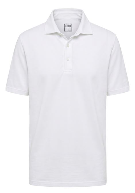 Fedeli Men's Zero Polo Shirt in Superlight Cotton Piqué - White FEDELI |  | TUF0013041