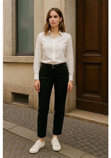 Pantaloni Donna Neri Slim Fit in Cotone  Grifoni GRIFONI | Pantaloni | 240972/28003