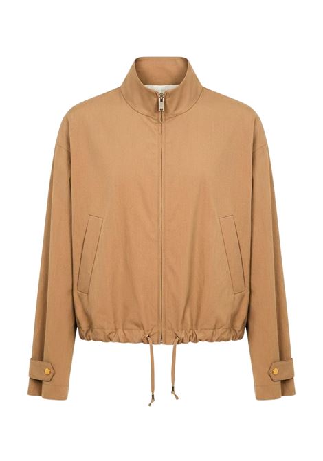 GRIFONI Women's Short Dove Grey Bomber Jacket with Drawstring GRIFONI |  | G1AB002813G